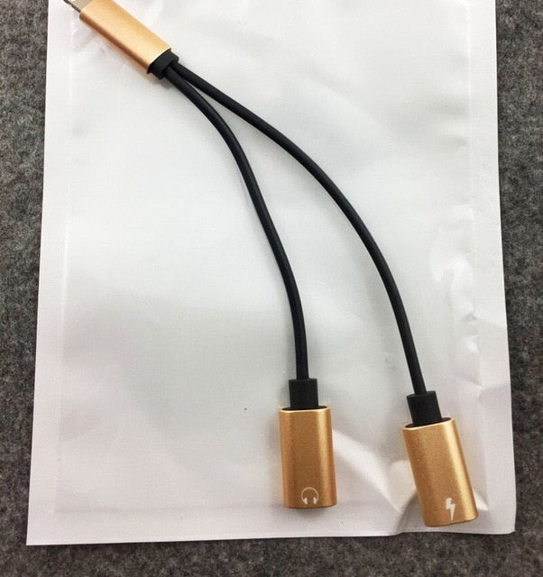 For iphone 7 8 Plus Earphone Audio Charging Adapter Splitter Cable Music /Phone Call/Charging Audio Cable for iphone X XR XS MAX