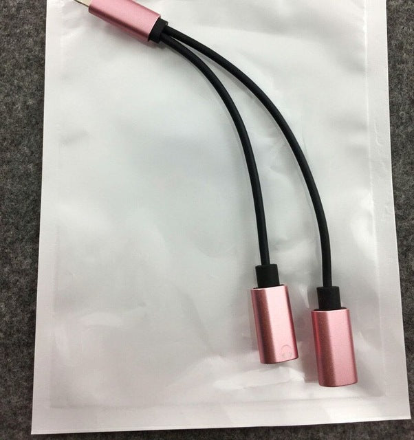 For iphone 7 8 Plus Earphone Audio Charging Adapter Splitter Cable Music /Phone Call/Charging Audio Cable for iphone X XR XS MAX
