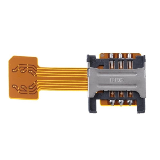 Hybrid Double Dual SIM Card Micro SD Adapter for Android Phone Extender Nano Mic